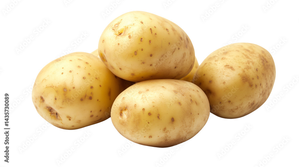 Fresh Potatoes Isolated on White Background for Culinary Designs and Food Concepts Fresh Potatoes Isolated on White Background for Culinary Designs and Food Concepts