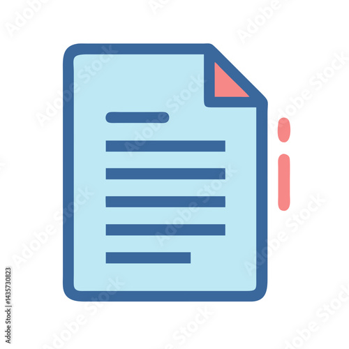 Simple document icon with content for web and app