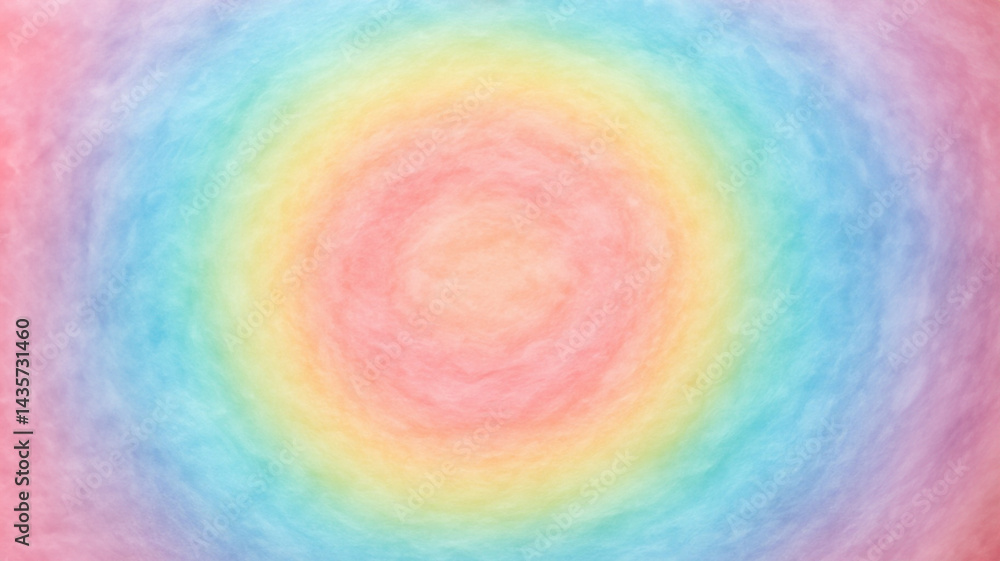 Obraz premium ふわふわ綿菓子風レインボーカラー背景/Fluffy Cotton Candy Style Rainbow Background Generative AI