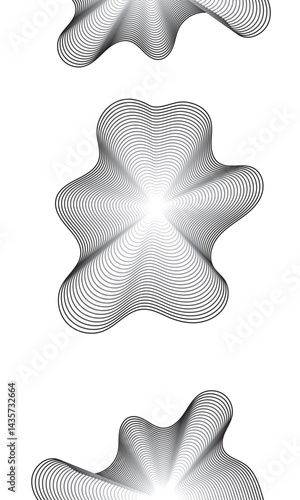 Abstract Curved Patterns With Gradient Effects and Symmetrical Lines