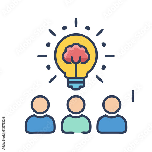 Team brainstorming session leading to new ideas and innovation