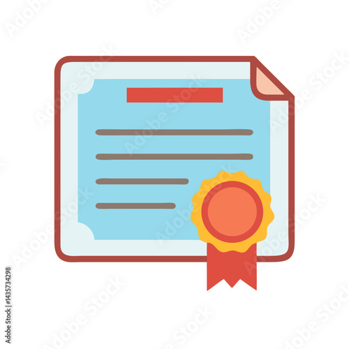 Vector certificate illustration in flat style on black background