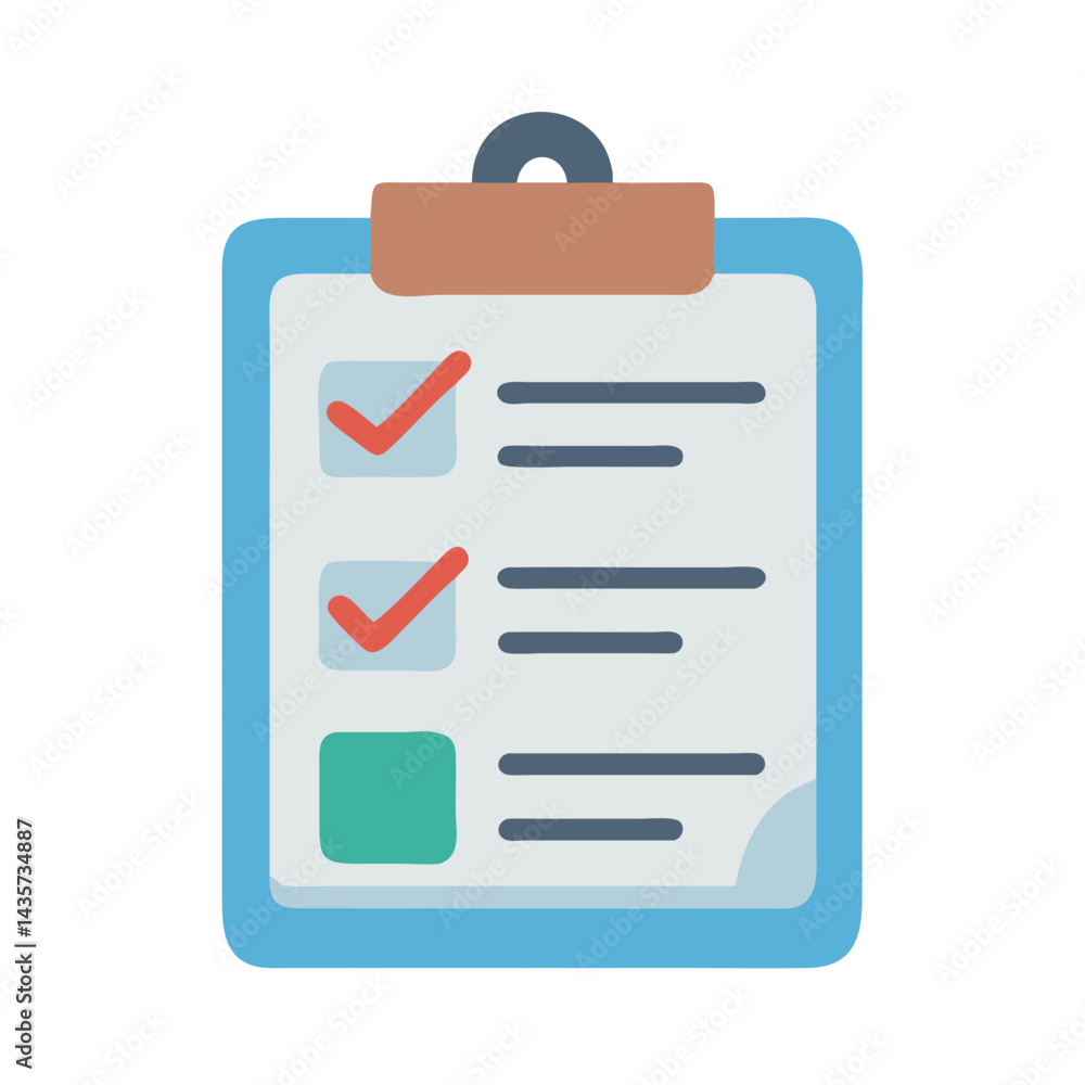 Clipboard checklist icon with checkmarks and a blank field Clipboard checklist icon with checkmarks and a blank field