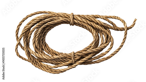 Professional Lasso Rope Isolated on Transparent or White Background for Creative Projects