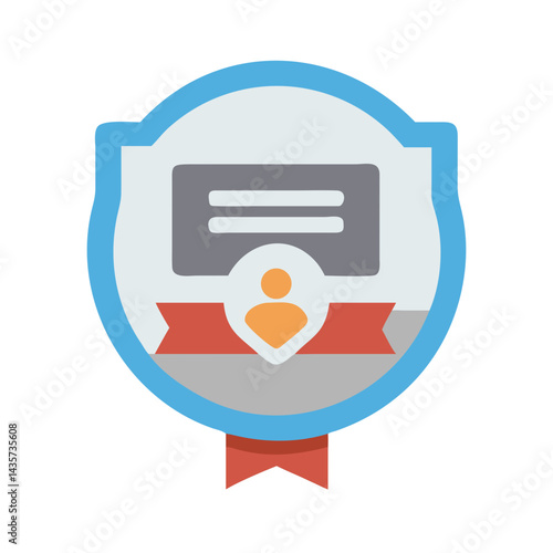 Employee of the Month award badge flat vector icon Free Download Employee of the Month award badge flat vector icon - GFXLoad