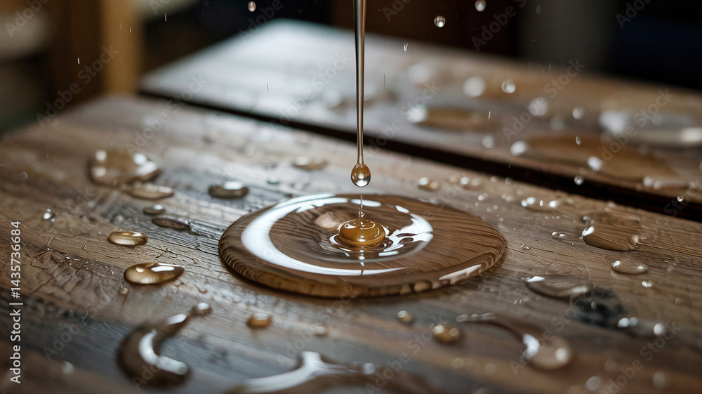 Sweat dripping onto freshly waxed surface Sweat dripping onto freshly waxed surface