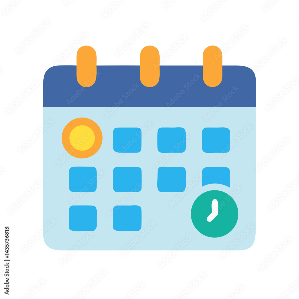 Fototapeta premium Stylized calendar icon with appointment reminders and scheduling features