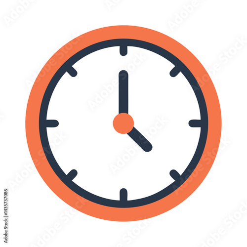 Flat design of clock showing the time is four