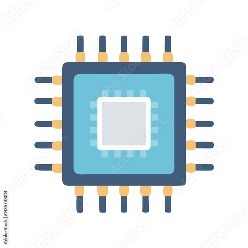 Microchip processor vector illustration on a black background