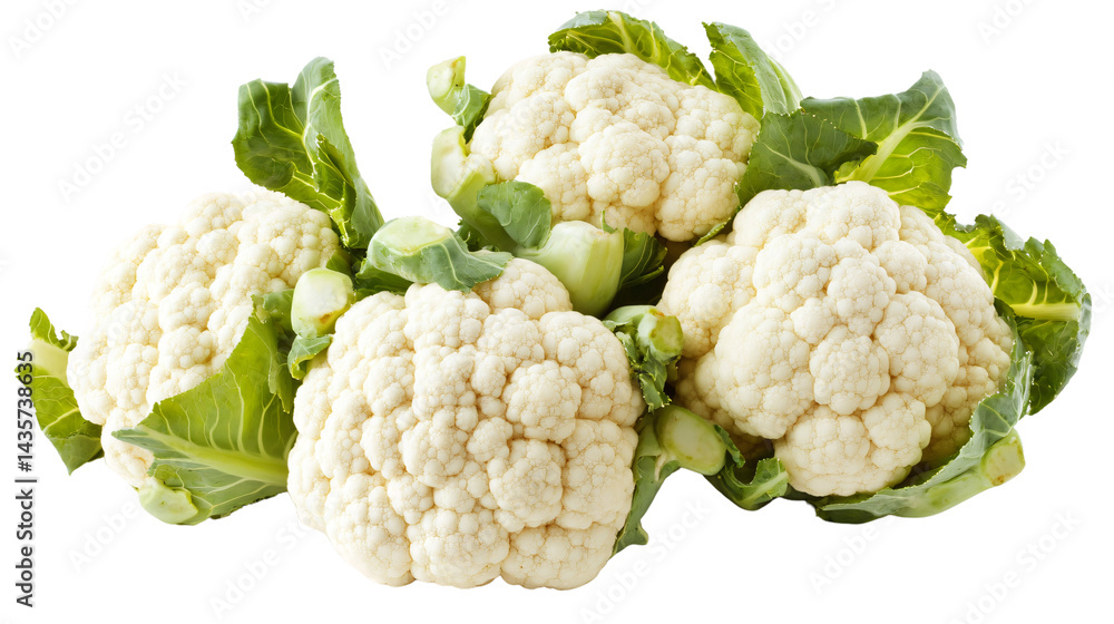 Fresh Cauliflower Isolated on White Background, Perfect for Recipes and Food Blogs Fresh Cauliflower Isolated on White Background, Perfect for Recipes and Food Blogs