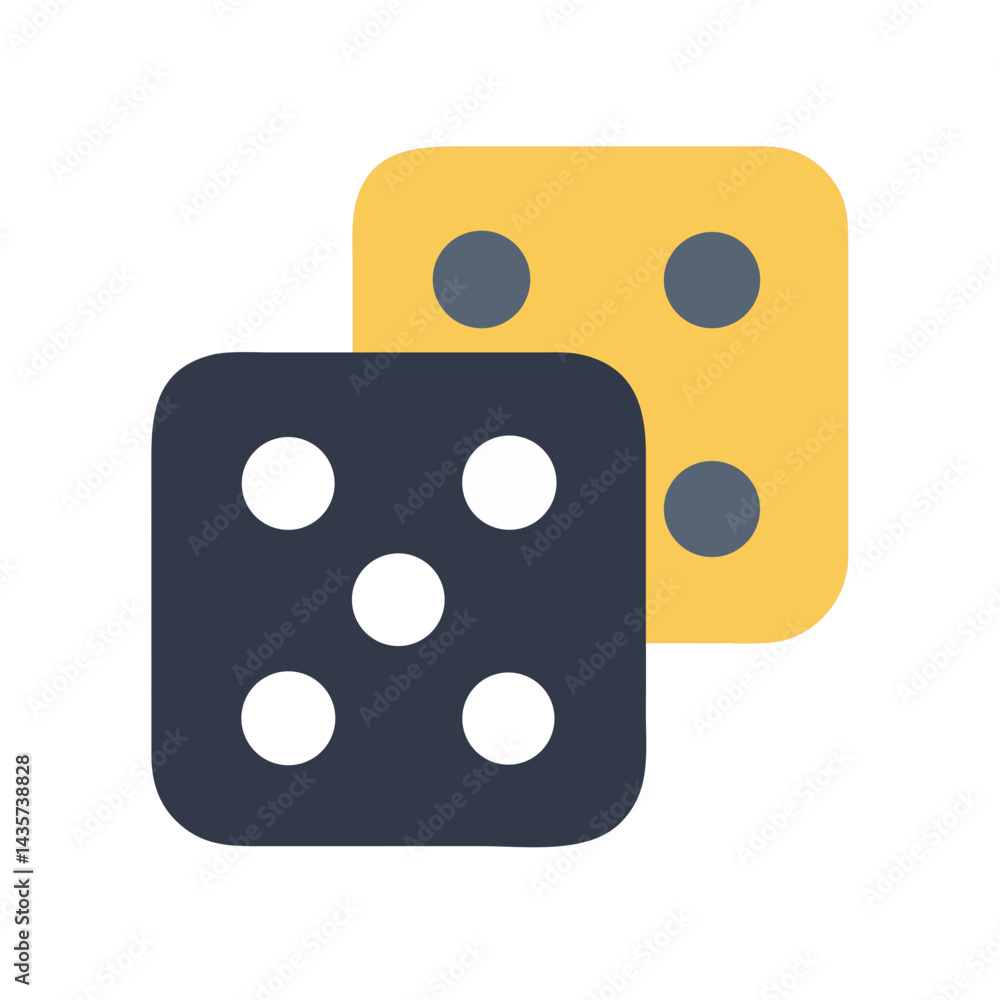 Two dice showcasing luck and chance in a conceptual design Two dice showcasing luck and chance in a conceptual design
