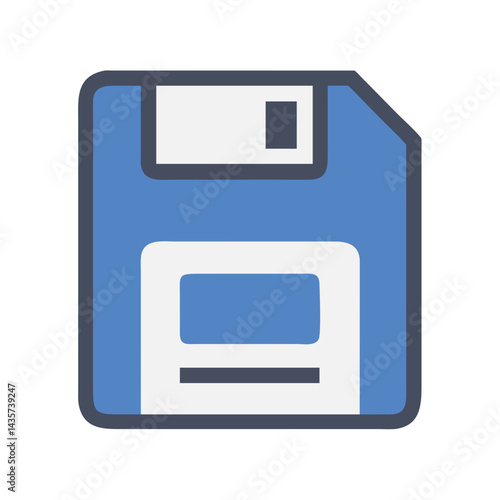 Blue Floppy Disk Icon Depicting Data Storage Media