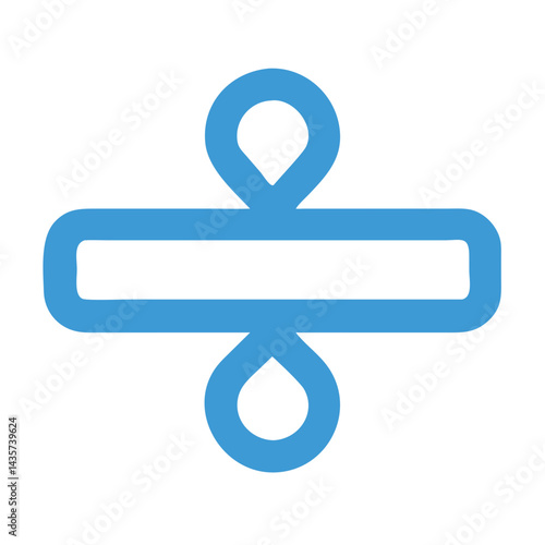 Simple blue division sign on black background illustration graphic