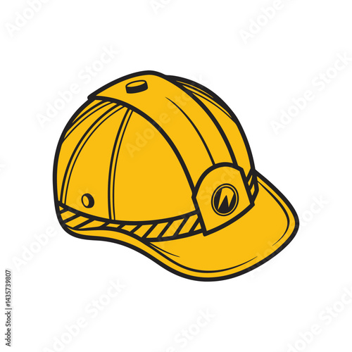 Hard Hat or Safety Hat, a hand drawn vector illustration of a hard hat. Construction helmet protection. Safety helmet vector isolated