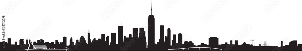 City landscape. Line urban backdrop. Skyline with clouds, different buildings on street, doodle street draw, outline cityscape hand sketch, flat houses. Hand drawn vector illustration City landscape. Line urban backdrop. Skyline with clouds, different buildings on street, doodle street draw, outline cityscape hand sketch, flat houses. Hand drawn vector illustration