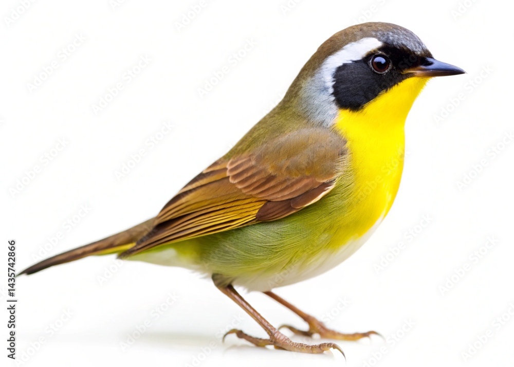 Fototapeta premium common yellowthroat isolated on white background
