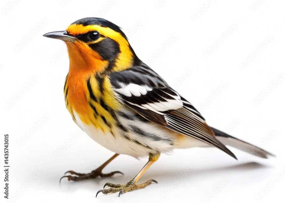 blackburnian warbler isolated on white background blackburnian warbler isolated on white background
