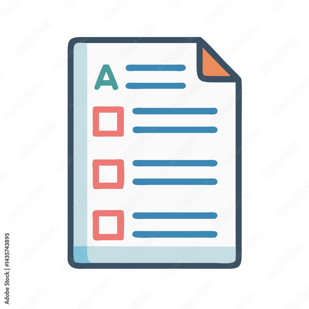 Simple checklist document icon for task and progress management Simple checklist document icon for task and progress management