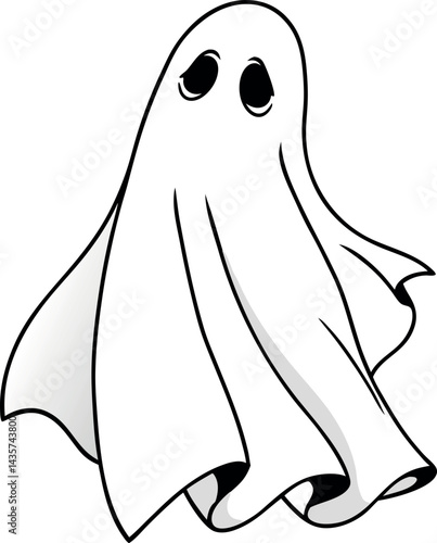 Ultimate Spooky Ghost Vector Illustration – Classic Haunted White Sheet Clipart for Viral Halloween Art, Decor & Trick-or-Treat Designs