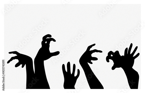 terrible ghost zombie ghost hand silhouette vector hand drawn