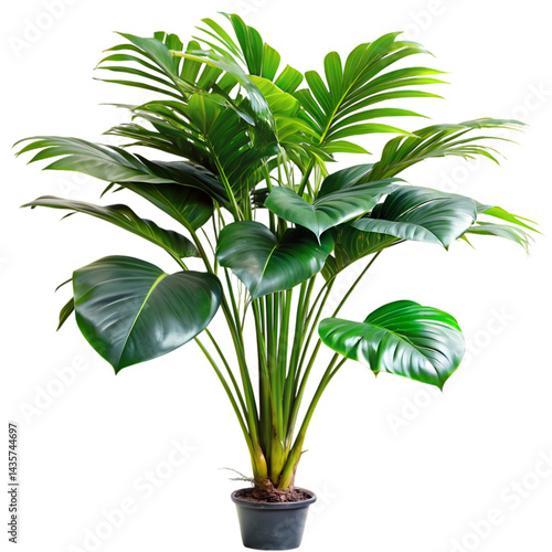 Artificial Palm Tree Plant Realistic Indoor Outdoor Decor on transparent background