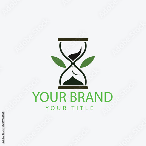 Eco Hourglass Logo - Sustainability, Nature, Growth, Environmental Brand Identity

