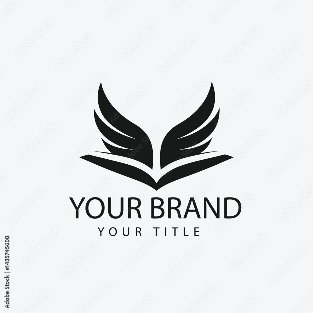 Education Logo - Open Book with Wings, Learning, Growth, Freedom, Knowledge Brand Identity
Education Logo - Open Book with Wings, Learning, Growth, Freedom, Knowledge Brand Identity