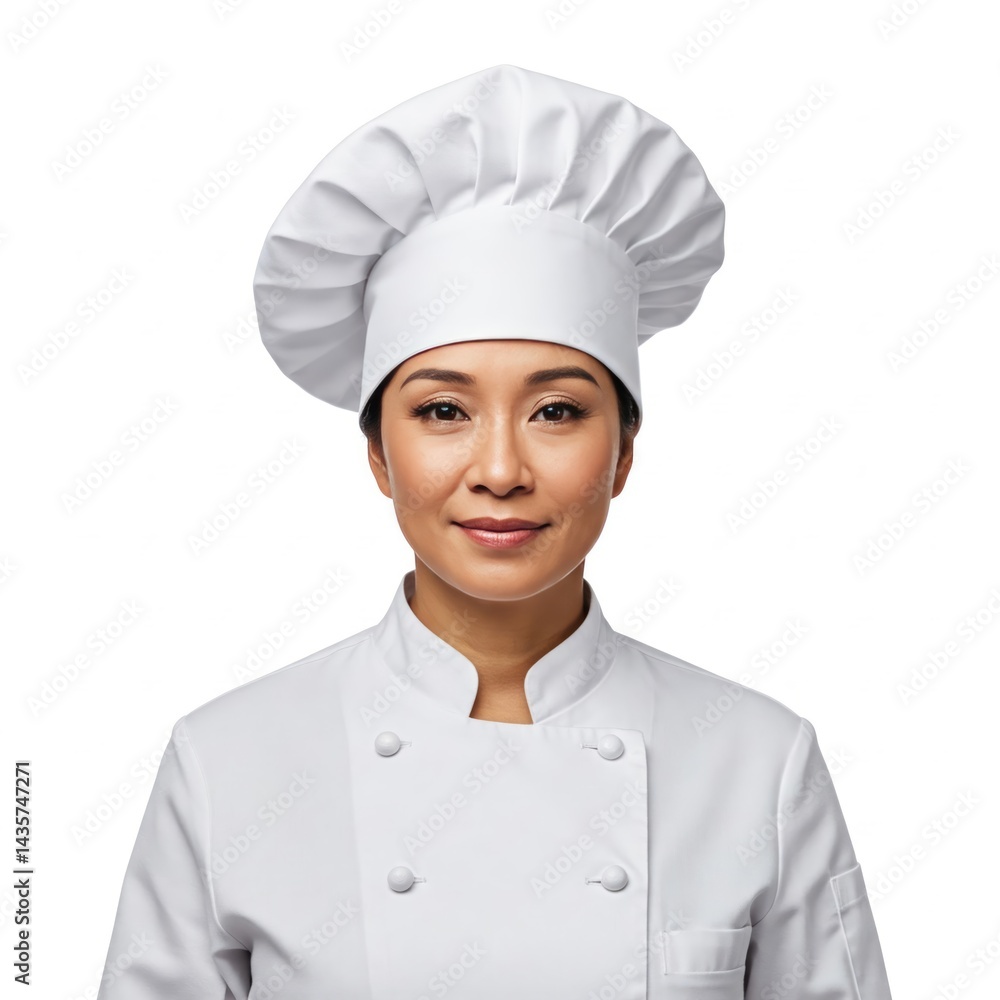 Chef woman. Isolated over white background Chef woman. Isolated over white background