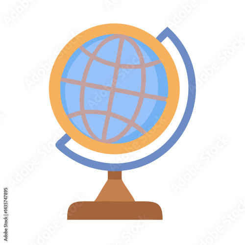 Stylized Globe Illustration for Educational Materials on Black Backdrop
