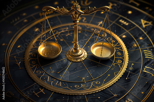 Wallpaper Mural Abstract composition with concept of Libra zodiac sign symbol Torontodigital.ca