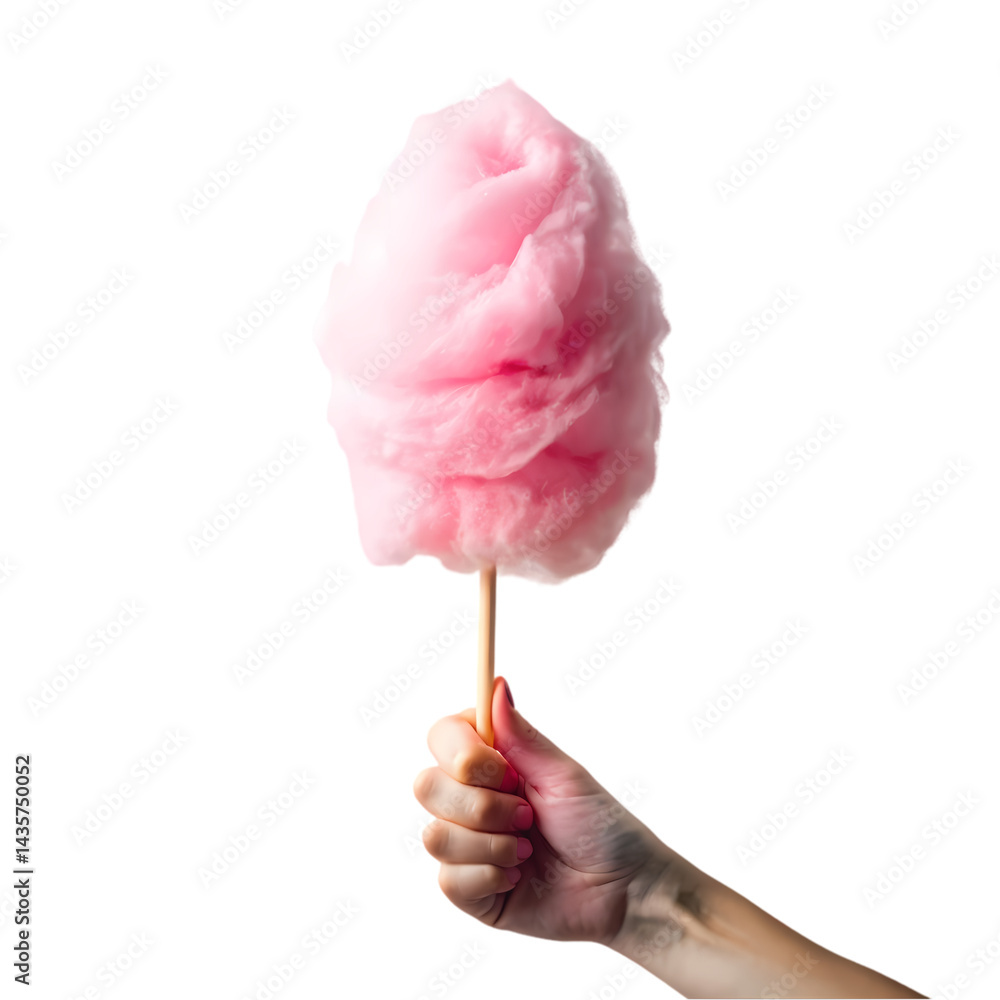 Pink Cotton Candy on a Stick: Delicious Sweet Treat Photo Pink Cotton Candy on a Stick: Delicious Sweet Treat Photo