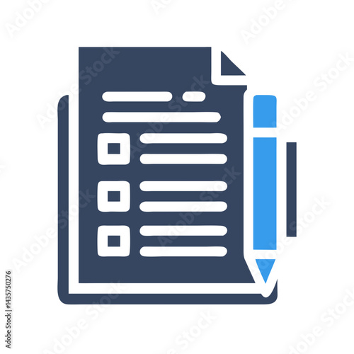 To-do list document illustration with blue pen marking tasks