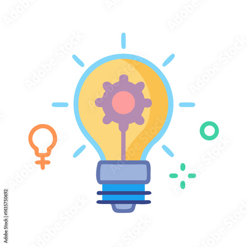 Innovation concept illustration with lightbulb and feminist symbol icon