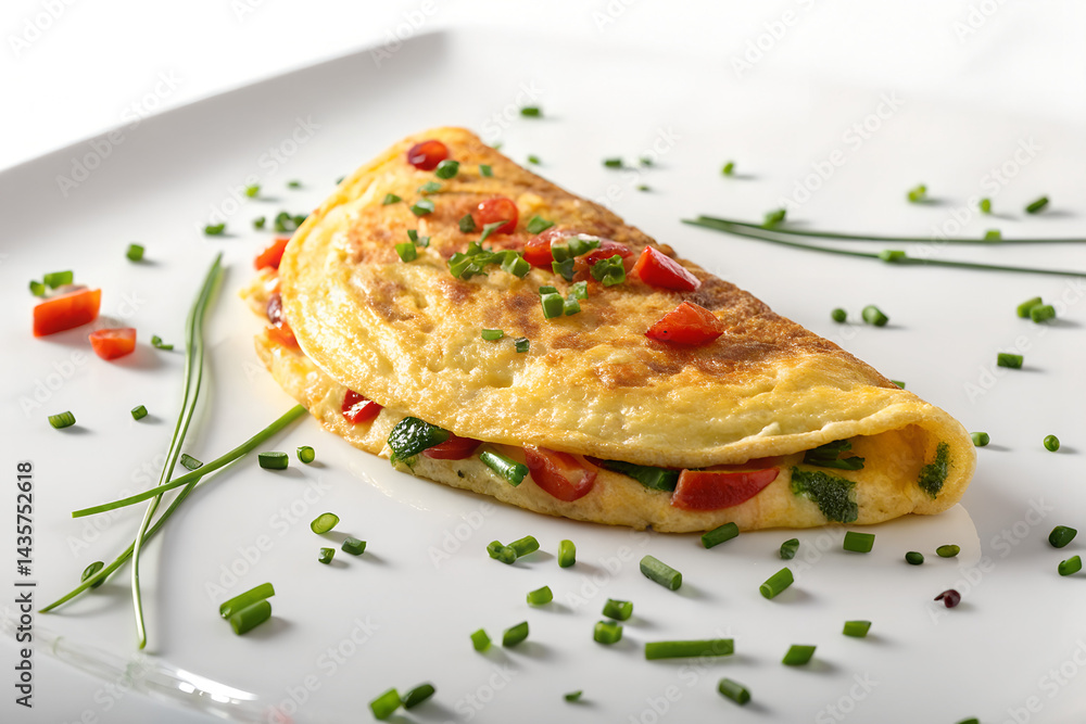 Delicious Vegetable Omelette plated Delicious Vegetable Omelette plated