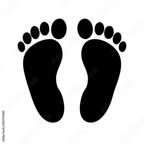 Silhouette of a pair of footprints, representing steps or journeys taken