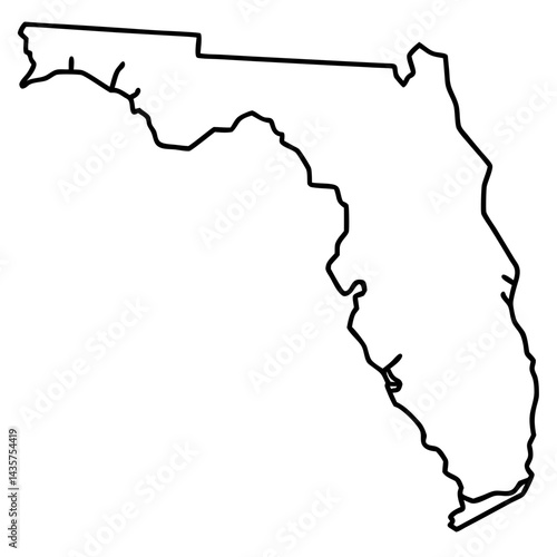 The Florida outline map usa, a vector of a united state of america state