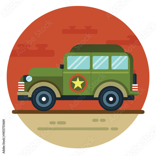 historic military vehicles icon on white background