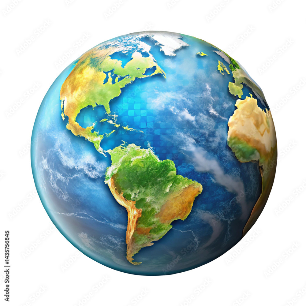 Naklejka premium planet earth with clouds