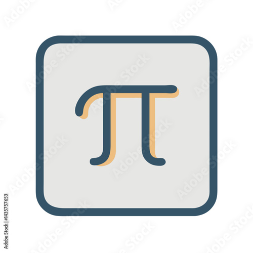 Pi symbol within square frame, mathematics and education