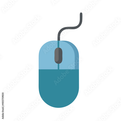 Isolated blue computer mouse on black background for design