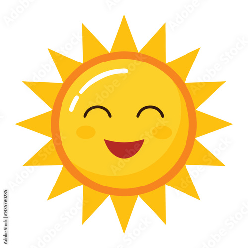 Sun with smiling winking face on white background vector illustration