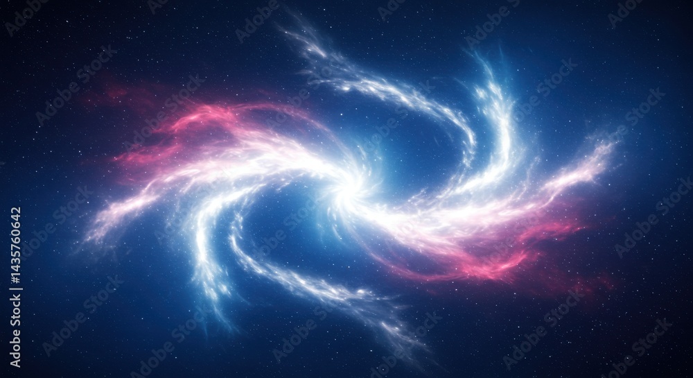 Pink and Blue Spiral Nebula in Dark Space Pink and Blue Spiral Nebula in Dark Space