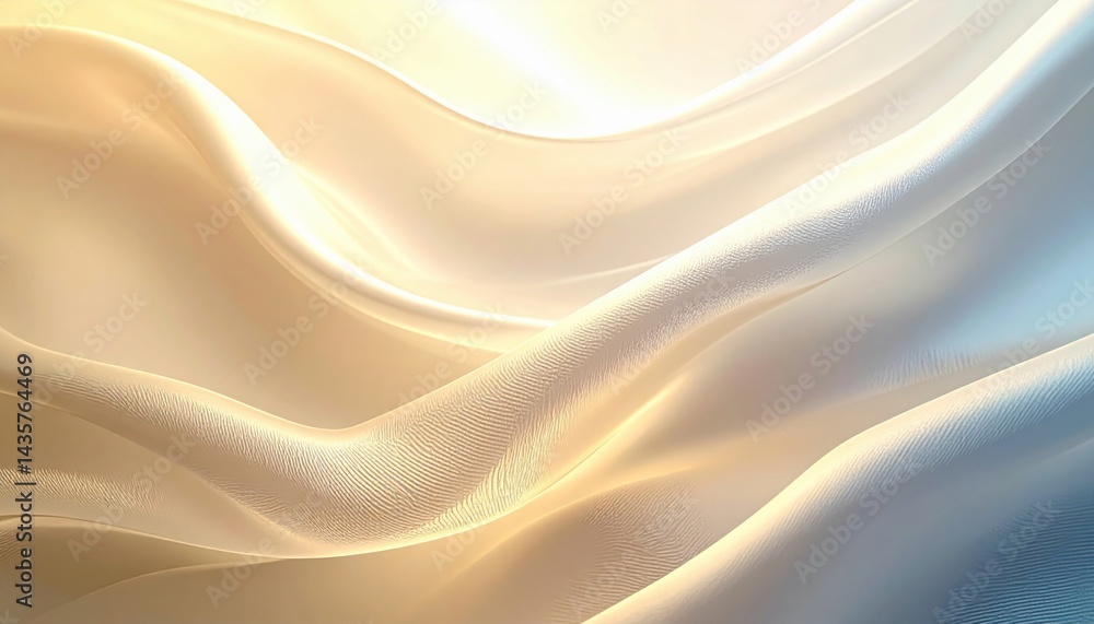 Obraz premium Flowing silk waves studio abstract textures soft warm colors close-up shot elegance and luxury