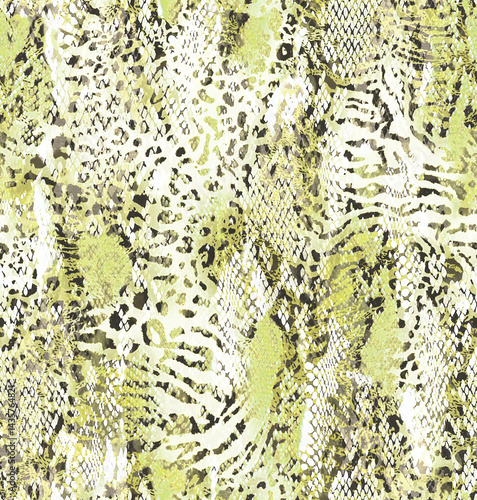 Bild auf Leinwand The beautiful of art snake leoaprd skin Pattern