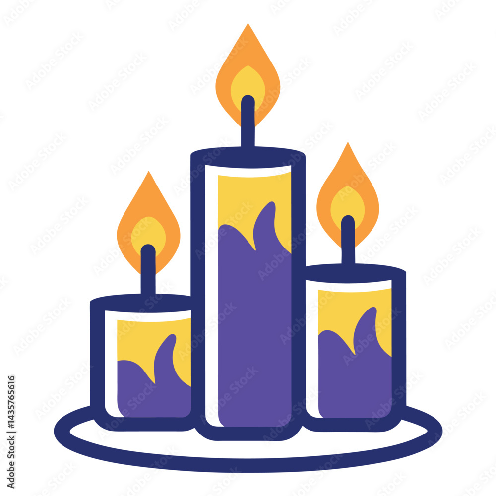 remembrance candles icon on white background remembrance candles icon on white background