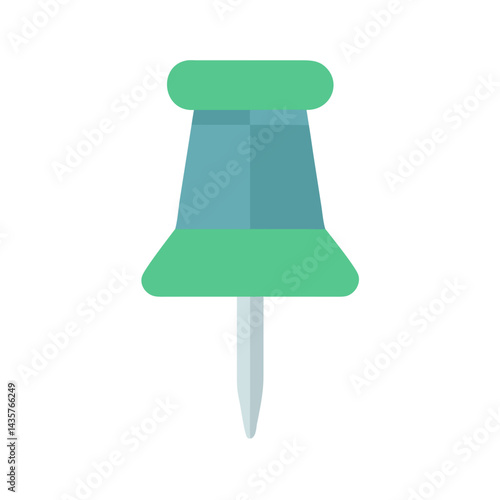 Flat design push pin icon on black background vector