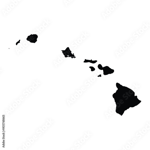 Hawaii State Shape Vector Map