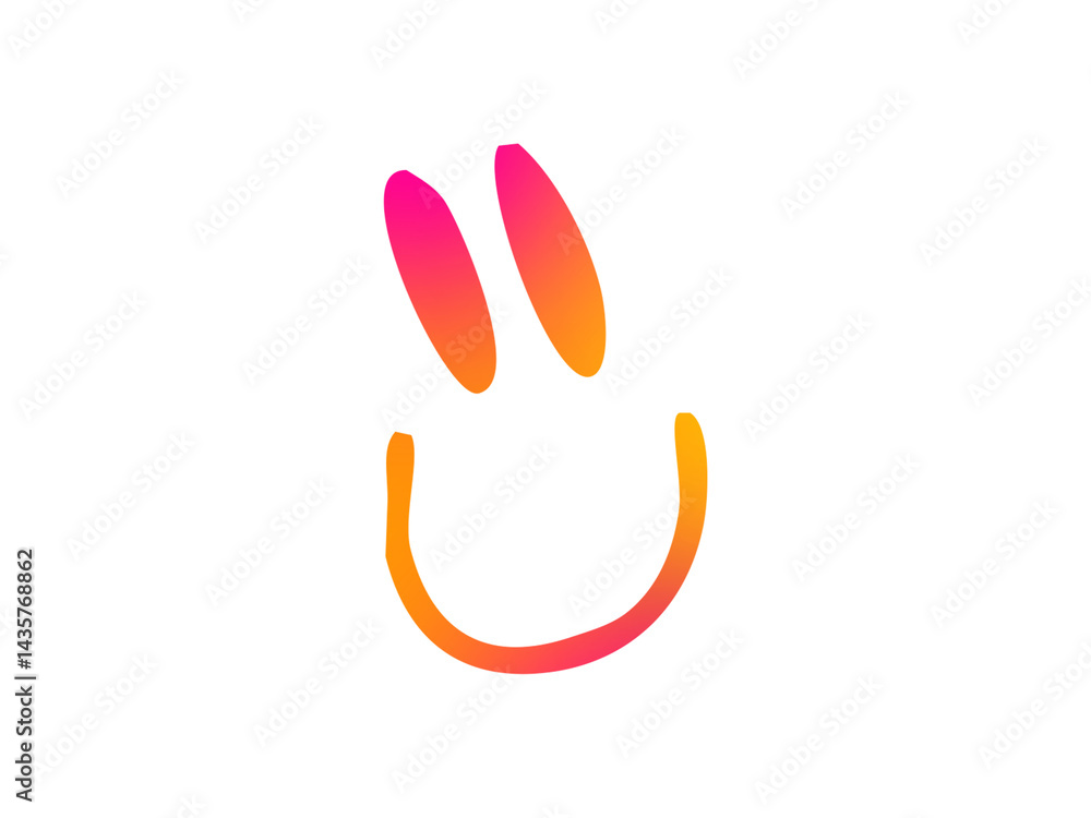Obraz premium Minimal Smile Face Symbol Happy Art.