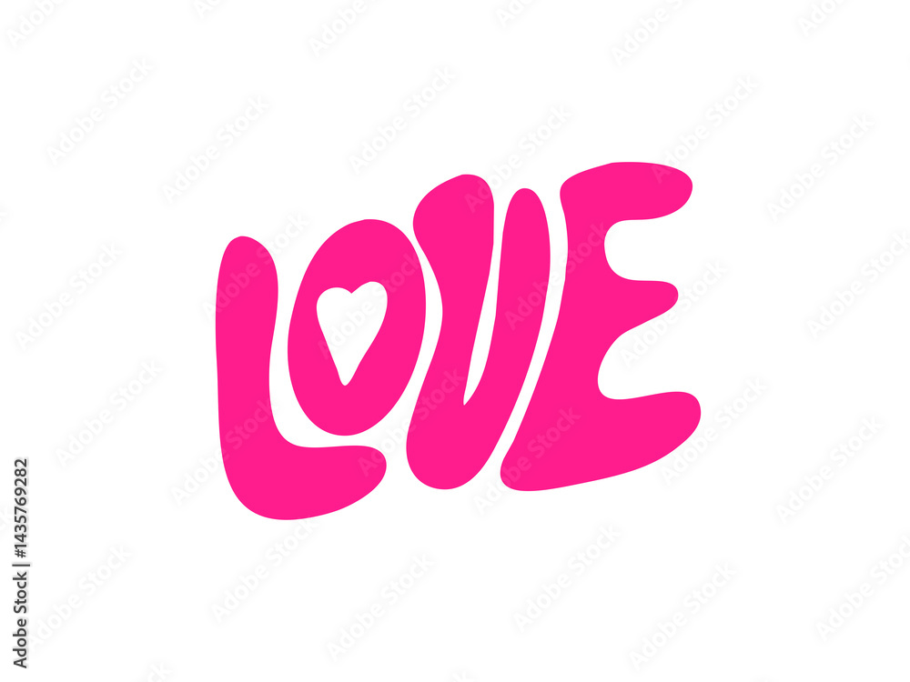 Pink Love Hand Lettered Text Art Design Pink Love Hand Lettered Text Art Design