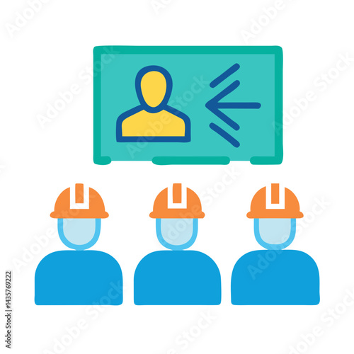 Safety briefing for construction workers on project orientation meeting